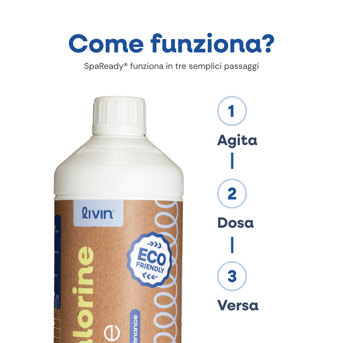 [it] Come funziona SpaReady? In tre passaggi: agitare, dosare, versare